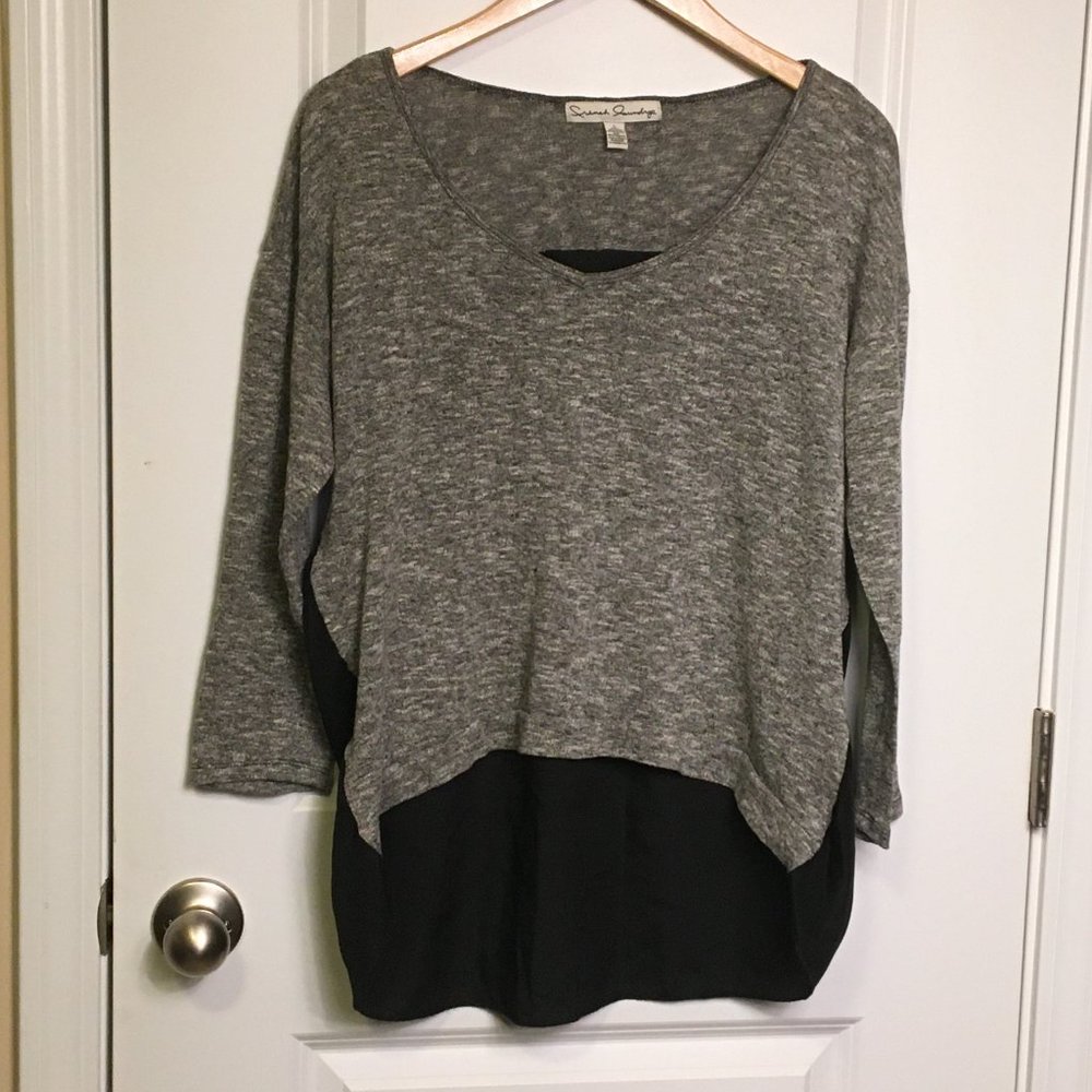 French Laundry Hi-Low 3/4 Sleeve Top L